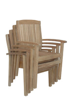Memorable Bahama Sahara 9-Piece Dining Set In Teak, With Stackable Chairs For Easy Storage, Set Delivered Free In 5-9 Days.