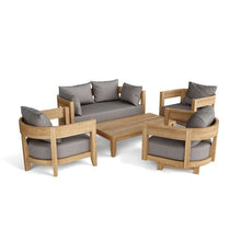 Divine 5-Piece Love Seat Set in Teak, Deep Seats Rests Your Mind, Body & Spirit, Arrives Fully Assembled (except coffee table).