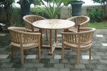 Tosca 5-Piece Dining Set Crafted In Solid Teak, Arrives Free In 5-9 Working Days.