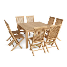 New 9-Piece Folding Dining Set In Teak, Perfect For Memorable Occasions With Friends & Family.