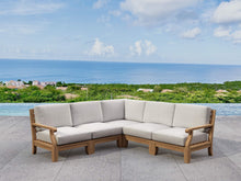 Handsome 5-Piece Sectional in Teak, Radiates Quality At First Glance, Allows You To Bask In Comfort Without a Vacation.