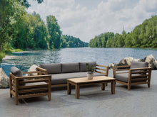Prominent 4-Piece Sofa Set in Teak, Modern Classic Design Creates An Aesthetic Patio That'll Impress Your Friends & Family.