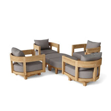 Memorable 6-Piece Arm-Chair Set in Teak, Arrives Fully Assembled (except coffee table) - 360Ìâå¡ Deep Swivel Seats Allows To Bask In Comfort.
