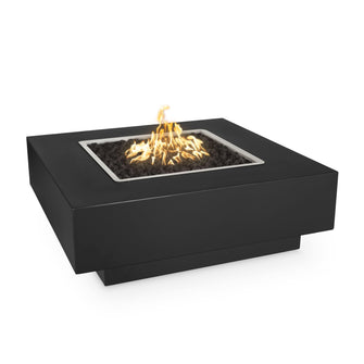 36" Square Cabo Fire Pit - Powder Coated Metal - Black - Match Lit - Natural Gas