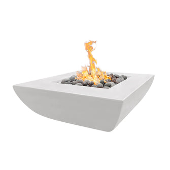 42" Square Avalon Fire Pit - GFRC Concrete - Ash - Match Lit - Natural Gas