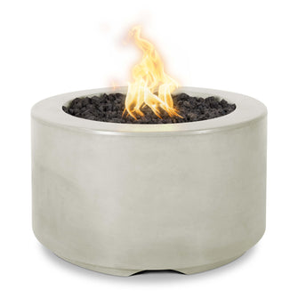 32" x 18" Round Florence Fire Pit - GFRC Concrete - Ash - Match Lit - Natural Gas