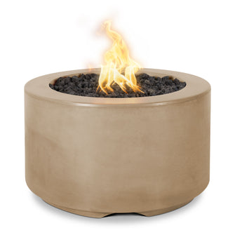 32" x 18" Round Florence Fire Pit - GFRC Concrete - Ash - Match Lit - Natural Gas