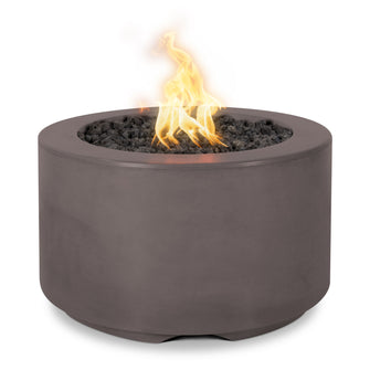 32" x 18" Round Florence Fire Pit - GFRC Concrete - Ash - Match Lit - Natural Gas