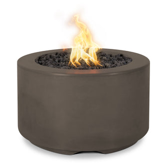 32" x 18" Round Florence Fire Pit - GFRC Concrete - Ash - Match Lit - Natural Gas