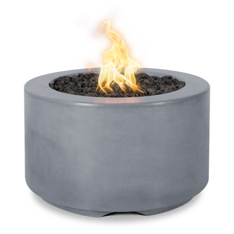 32" x 18" Round Florence Fire Pit - GFRC Concrete - Ash - Match Lit - Natural Gas