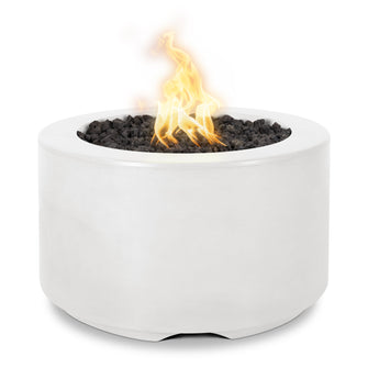 32" x 18" Round Florence Fire Pit - GFRC Concrete - Ash - Match Lit - Natural Gas