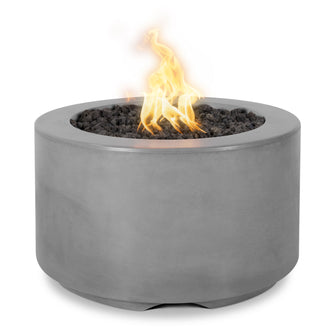 32" x 18" Round Florence Fire Pit - GFRC Concrete - Ash - Match Lit - Natural Gas