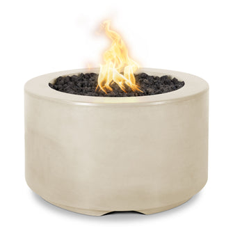 32" x 18" Round Florence Fire Pit - GFRC Concrete - Ash - Match Lit - Natural Gas