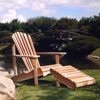 Cedar Adirondack Chair and Ottoman - Handcrafted In Canada With Rot Resistant, Untreated, Western Red Cedar.