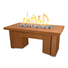 48" Rectangular Alameda Fire Table - Corten Steel - Match Lit - Natural Gas