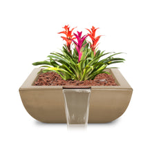 24" Square Avalon Planter & Water Bowl - GFRC Concrete - Ash -