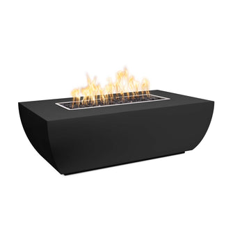 48" X 15" Rectangular Avalon Fire Pit - Powder Coated Metal - Black - Match Lit - Natural Gas