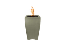 20" Square Baston Fire Pillar - GFRC Concrete - Ash - Match Lit - Natural Gas