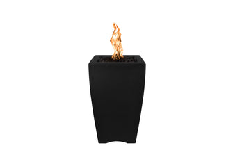 20" Square Baston Fire Pillar - GFRC Concrete - Ash - Match Lit - Natural Gas
