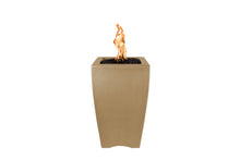 20" Square Baston Fire Pillar - GFRC Concrete - Ash - Match Lit - Natural Gas