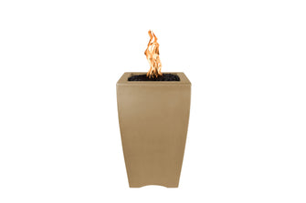 20" Square Baston Fire Pillar - GFRC Concrete - Ash - Match Lit - Natural Gas