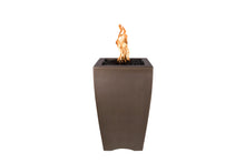 20" Square Baston Fire Pillar - GFRC Concrete - Ash - Match Lit - Natural Gas