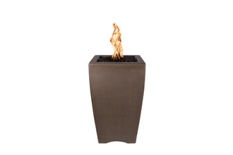 20" Square Baston Fire Pillar - GFRC Concrete - Ash - Match Lit - Natural Gas