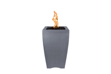 20" Square Baston Fire Pillar - GFRC Concrete - Ash - Match Lit - Natural Gas