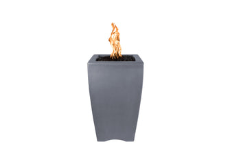 20" Square Baston Fire Pillar - GFRC Concrete - Ash - Match Lit - Natural Gas