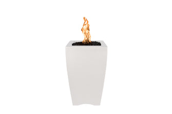 20" Square Baston Fire Pillar - GFRC Concrete - Ash - Match Lit - Natural Gas