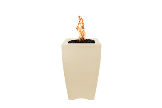 20" Square Baston Fire Pillar - GFRC Concrete - Ash - Match Lit - Natural Gas