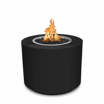 30" Round Beverly Fire Pit - Powder Coated Metal - Black - Match Lit - Natural Gas