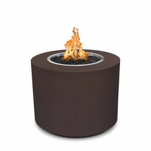 30" Round Beverly Fire Pit - Powder Coated Metal - Black - Match Lit - Natural Gas