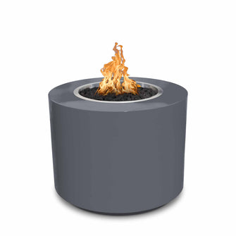 30" Round Beverly Fire Pit - Powder Coated Metal - Black - Match Lit - Natural Gas