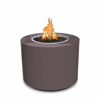 30" Round Beverly Fire Pit - Powder Coated Metal - Black - Match Lit - Natural Gas