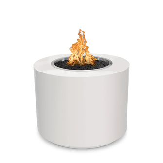 30" Round Beverly Fire Pit - Powder Coated Metal - Black - Match Lit - Natural Gas