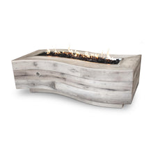 60" Rectangular Big Sur Fire Pit - Wood Grain GFRC Concrete - Ebony - Match Lit - Natural Gas