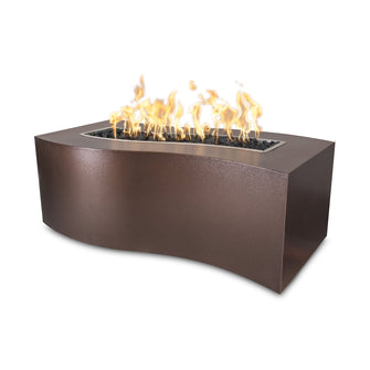 60" Rectangular Billow Fire Pit - Powder Coated Metal - Black - Match Lit - Natural Gas