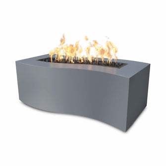 60" Rectangular Billow Fire Pit - Powder Coated Metal - Black - Match Lit - Natural Gas