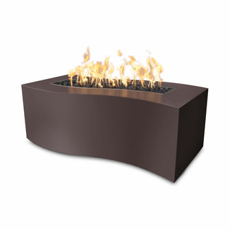 60" Rectangular Billow Fire Pit - Powder Coated Metal - Black - Match Lit - Natural Gas
