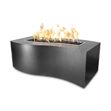 60" Rectangular Billow Fire Pit - Powder Coated Metal - Black - Match Lit - Natural Gas