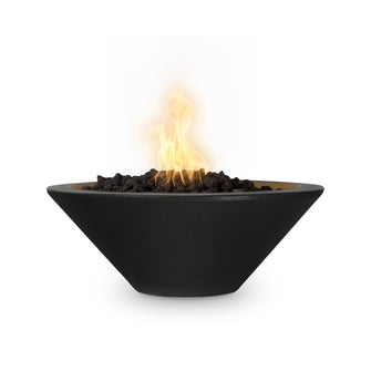 24" Round Cazo Fire Bowl - GFRC Concrete - Ash - Match Lit - Natural Gas