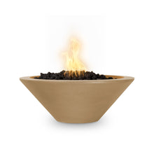24" Round Cazo Fire Bowl - GFRC Concrete - Ash - Match Lit - Natural Gas