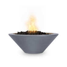 24" Round Cazo Fire Bowl - GFRC Concrete - Ash - Match Lit - Natural Gas
