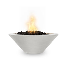 24" Round Cazo Fire Bowl - GFRC Concrete - Ash - Match Lit - Natural Gas