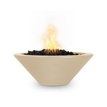 24" Round Cazo Fire Bowl - GFRC Concrete - Ash - Match Lit - Natural Gas