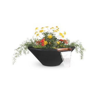24" Round Cazo Planter & Water Bowl - GFRC Concrete - Ash -
