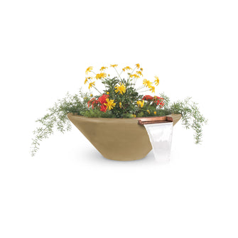 24" Round Cazo Planter & Water Bowl - GFRC Concrete - Ash -
