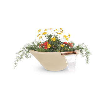 24" Round Cazo Planter & Water Bowl - GFRC Concrete - Ash -