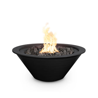 24" Round Cazo Fire Bowl - Powder Coated Metal - Black - Match Lit - Natural Gas